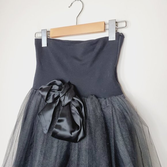 VINTAGE RECTANGLE BLANC PARIS Black Tulle Skirt - Picture 2 of 15